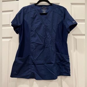 Navy maternity scrub top